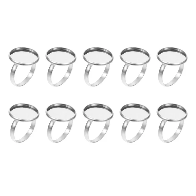 10 piezas soporte de anillo base del anillo de dedo compartimento marco piedras preciosas ovaladas