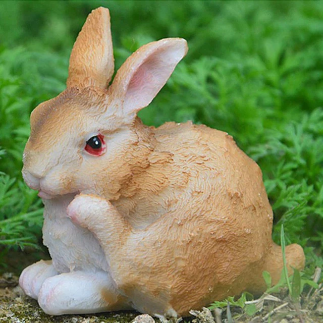 Mini Resin Rabbit Figurine Micro Landscape Ornament Bonsai Pot