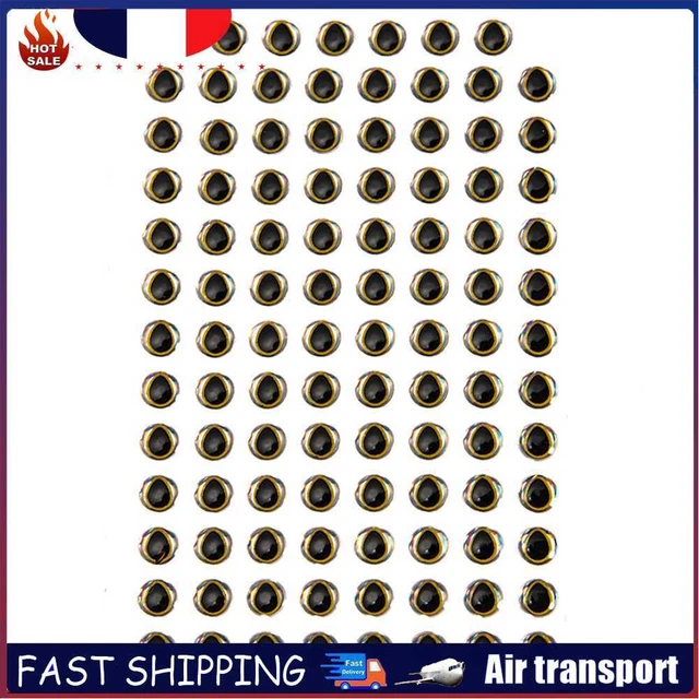 100pcs 3D Holographic Fishing Lure Eyes Fly Tying Bait Eye Tackle (Silver)