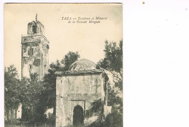 TAZA- Maroc - CPA Tombeau et Minaret de la Grande Mosquée -circulée 1916