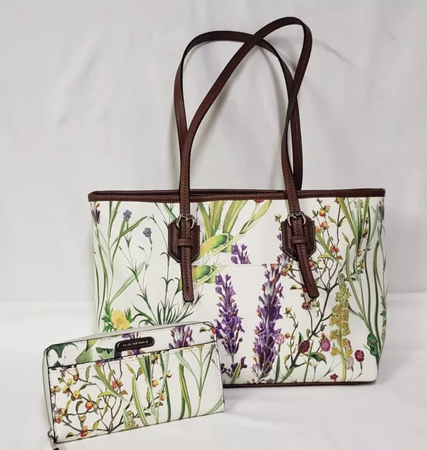 Womens Dana Buchman Multicolor Floral Shoulder Bag Handbag & Change Purse Wallet