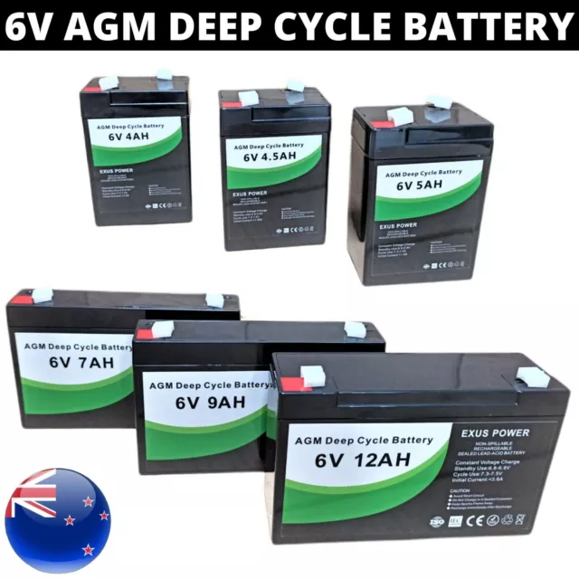 6V AGM Deep Cycle Battery SLA Sealed UPS APC Alarm Toy 4Ah 5Ah 6Ah 7Ah 9Ah 12Ah