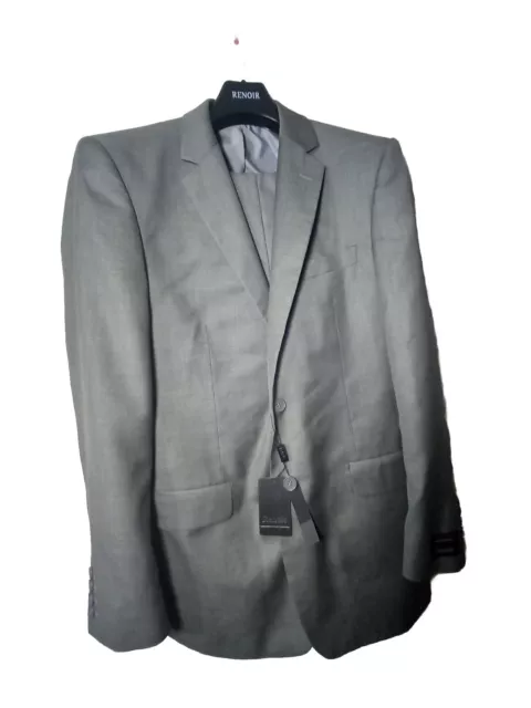 Mens Renoir   Grey  Suit  40L  2 PIECE  SINGLE BREAST NOTCH LABEL  203-2