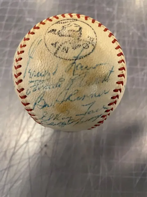 1956 Pittsburgh Pirates Team Signed Baseball Roberto Clemente 24 Autos Jsa