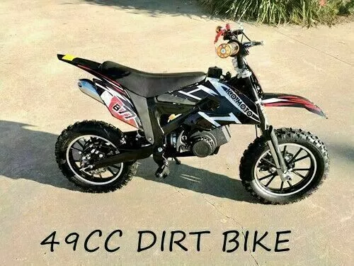 49Cc Mini Motor Dirt Bike Kids Pocket Rocket Pee Wee Motorcycle Atv 50Cc Black