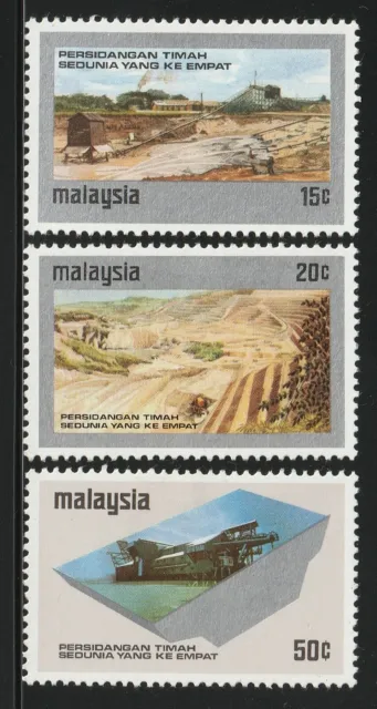 MALAYSIA 1974 4th World Conference of Tin in Kuala Lumpur Set of 3V SG#125-7 MLH