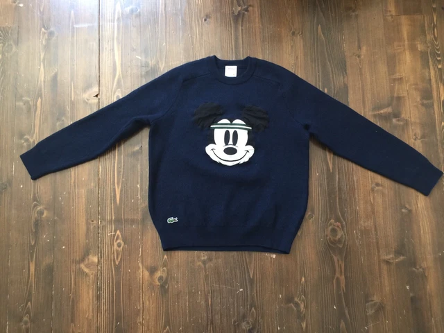 PULL PULL LACOSTE Disney Mickey Mouse bleu marine col rond laine melangee EUR 72 02 PicClick FR