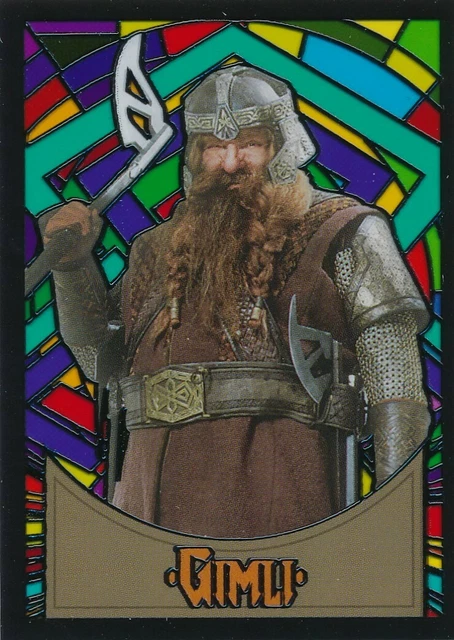 Topps Lord Of The Rings Evolution Stained Glass Plastice Chase Card #S6 Gimli