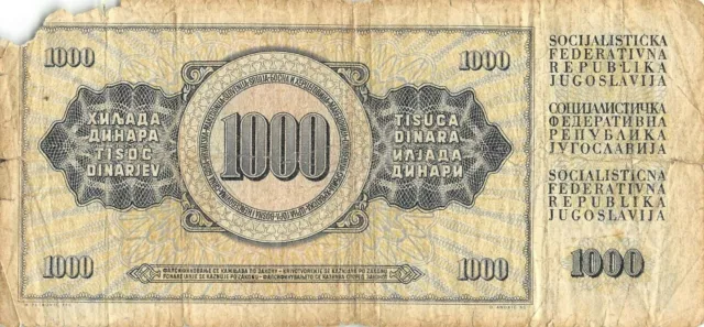 Yugoslavia  **1000  Dinara  4.11.1981 Series  ZA  *Rep. Circulated Banknote G29 2