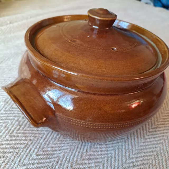 Pearsons of Chesterfield Crock Pot Casserole Dish Ovenproof Brown large 3 pints