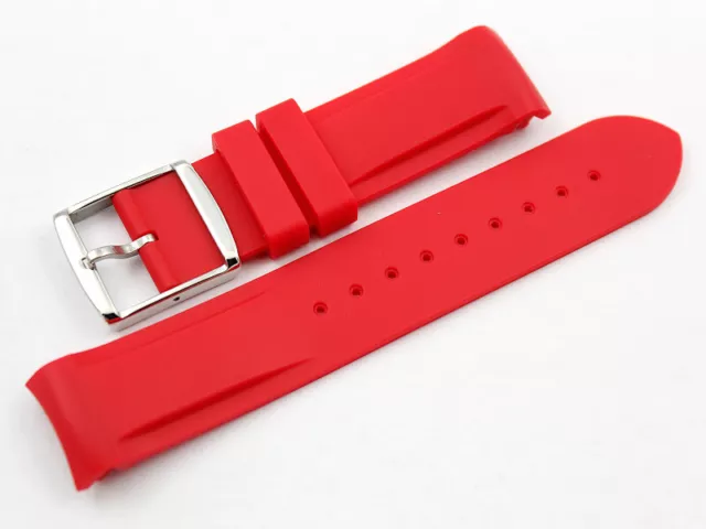 Cinturino Silicone Stile Sportivo Waterproof Watch Band Ansa 20mm Rosso Opaco