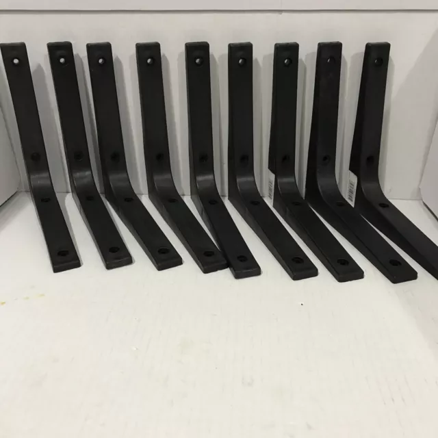 9- 7" x 7" Heavy Duty Black Plastic Resin Shelf Brackets (LB-3)