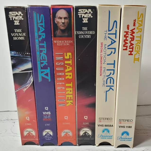 STAR TREK VHS Movies Lot of 6 - Original, Wrath, Voyage Home, Undiscovered...