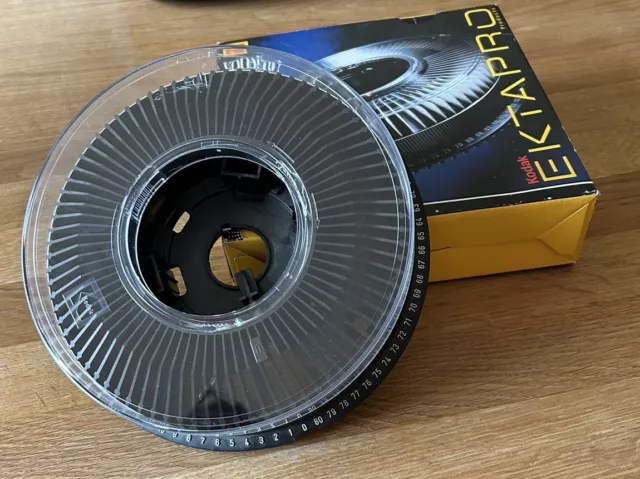 Three Kodak Ektapro 80 Slide Rotary Tray Carousel Magazines.