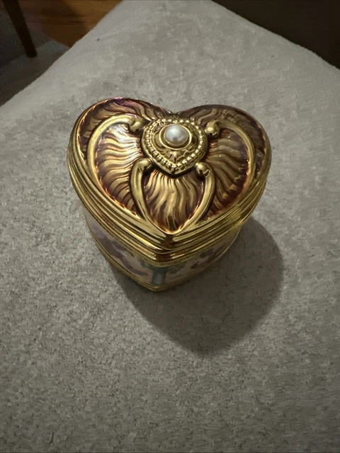 QIFU Boîte à bijoux vintage peinte à la main en forme d'œuf de Fabergé