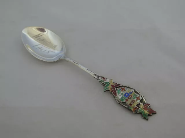 Vintage Sterling Silver & Enamel Niagara Falls Souvenir Spoon OO-13