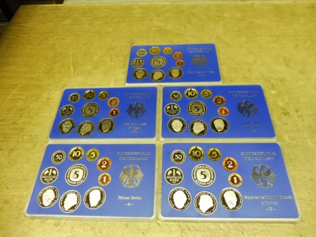 BRD , KMS / Coin Set PP , 1995 A D F G J komplett , im Original Folder