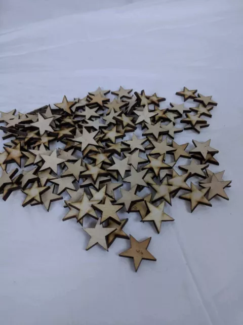 Crafting Supplies  50 pcs. Laser cut wooden stars 1" x 1" wood stars