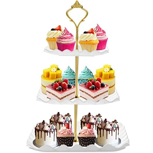 Dessert Cupcake Stand, 3 Tier Cup Cake Holder Tower for Tea Party/Bi...