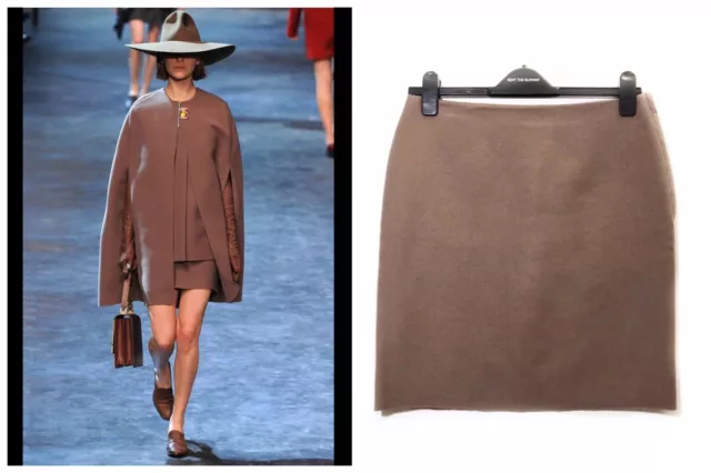 Lanvin 8 Brown Wool Pencil Skirt Fall 2011 French 40 $1095