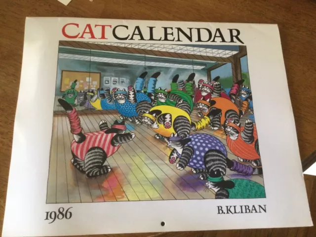 Vintage Cat Calendar B. Kliban 1986 B.Kliban Aerobics Deadstock Collectible Vintage Cat Calendar B. Kliban 1986 B.Kliban Aerobics Deadstock Collectible