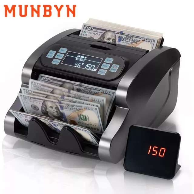 Money Counter Automatic Cash Currency Machine UV IR MG Counterfeit Bill Detector
