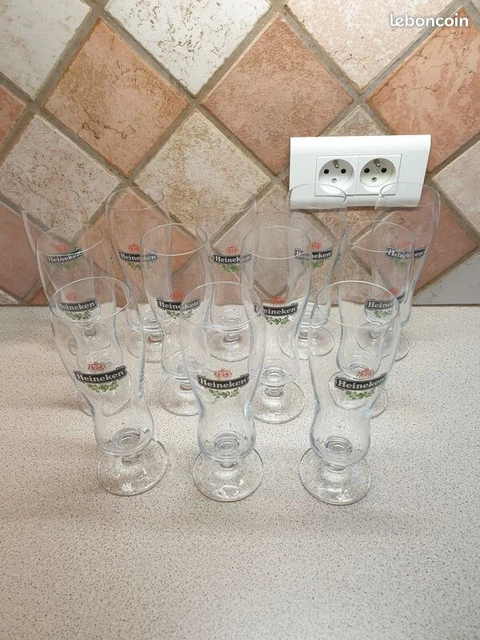Lot 6 Verres à Bière Heineken Star 25cl - Neufs Sans Carton