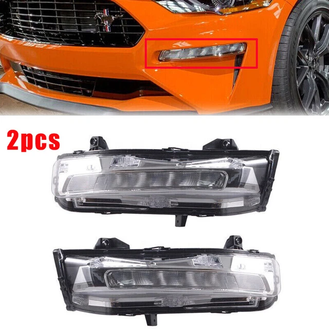 2x Front Bumper LED Fog Light Driving Lamp For Ford Mustang 2018-2022 DRL Clear