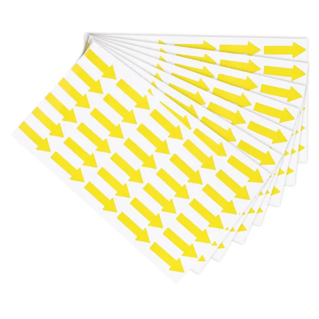 Small Arrow Sticker Label 1.2x0.5", 450 Pcs Adhesive Color Coding Sign, Yellow
