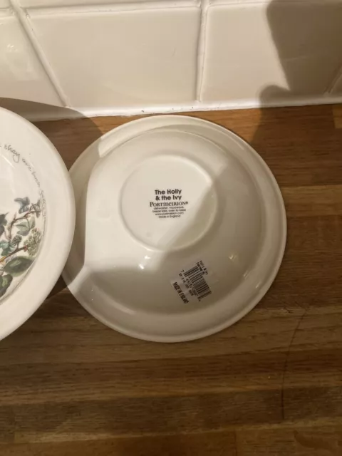 Portmeirion - The Holly & The Ivy - Oatmeal/Cereal Bowls X2- BRAND NEW.17cm 3