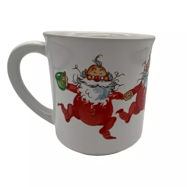 Wallace Berrie Dancing Santa Coffee Mug Share a Little Christmas Cheer 1983