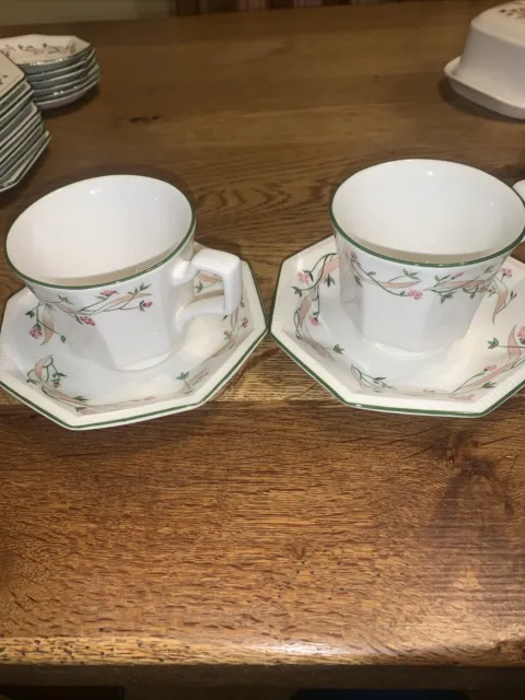 2 x Eternal Beau Tea Cup and Saucer Set Vintage Johnson Brothers Great Condition