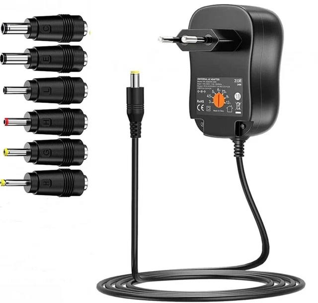 Caricabatteria Universale TOP CHARGEUR 30W Regolabile - Alimentatore DC Con 6 Spine Per Elettronica - Tensione 3V-12V E USB - Foto 11