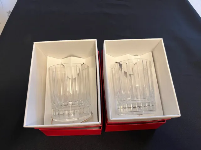 Two BACCARAT  Crystal Harmonie 4 1/8" Double Old Fashioned DOF Glasses in Boxes