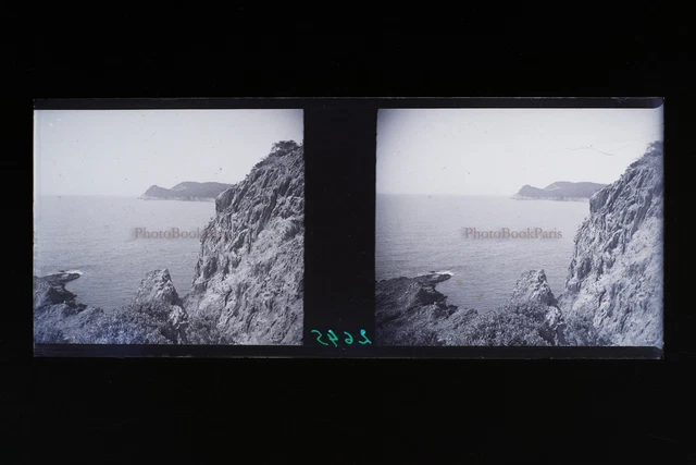 Lac Leman Suisse Photo Stereo Th3L4n2 Plaque de verre Vintage 1932 NEGATIF
