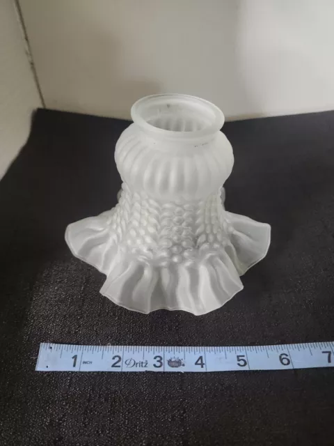 Vintage Glass  Flutted  Light Shade Frosted Glass 5"