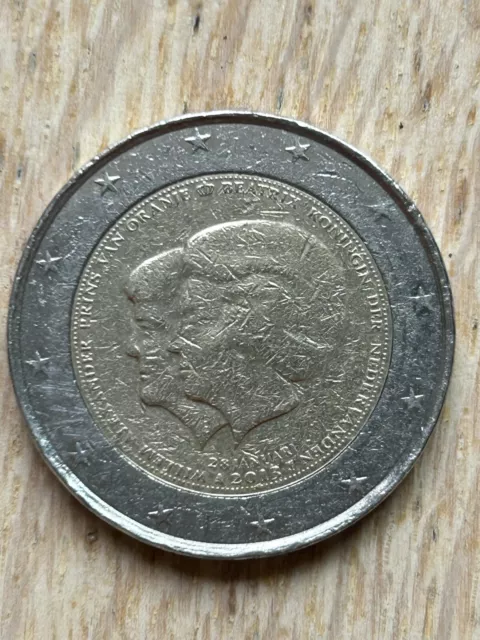 Pièce Monnaie 2 Euros Commémorative Pays-Bas 2013 Abdication Reine Béatrix