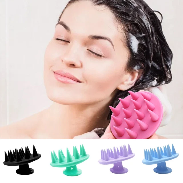 Silicone Cheveux Cuir Chevelu Masseur Brosse Massage Shampooing Brosse 》