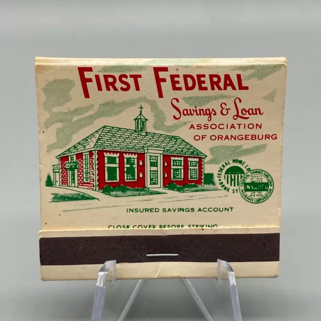 First Federal Savings Loan Assoc of Orangeburg, SC vintage matchbook frontstrike