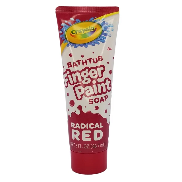 CRAYOLA BATHTUB FINGER Paint Soap Radical Red 3 fl oz for Kids Ages 3