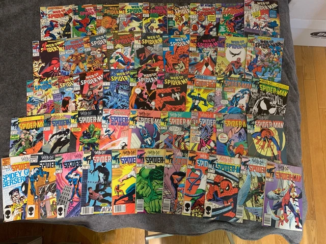 Web Of Spider-Man 47 book Comic Lot VF/VF/NM/NM Several Newstand editions #2-108