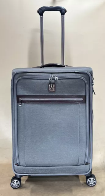 Travelpro Platinum Elite Softside Checked-Medium 25” Exp Spinner Suitcase Grey