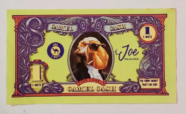 VINTAGE ~ Collectors Joe Camel Cash ~ 1 C-Note ~ 1992 ~ Camel Cigarettes