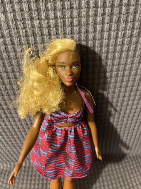 Barbie Fashionistas 2015 Zig & Zag AA Black Curvy Doll Half Blonde Hair Cornrows