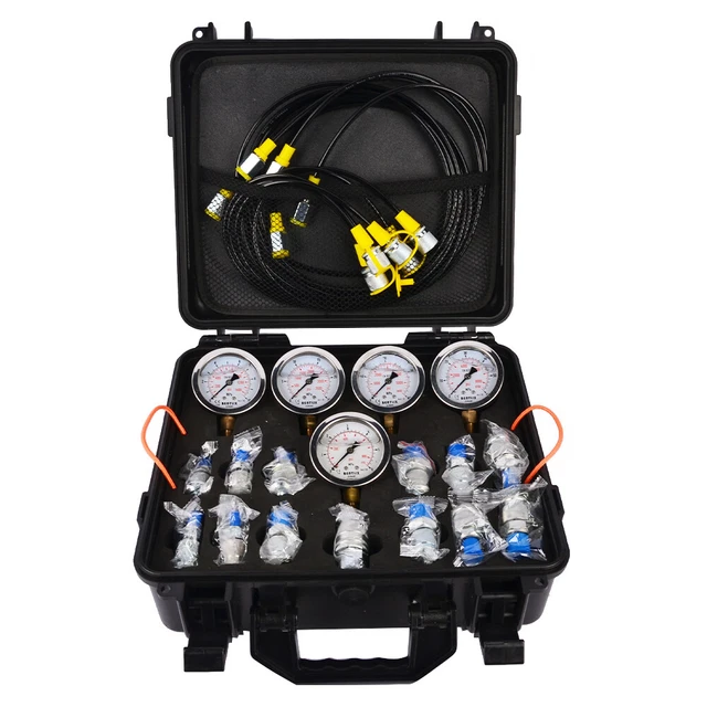 HYDRAULIC PRESSURE TEST Kit Diagnostic 5 Gauge 13 Coupling 14 Tee