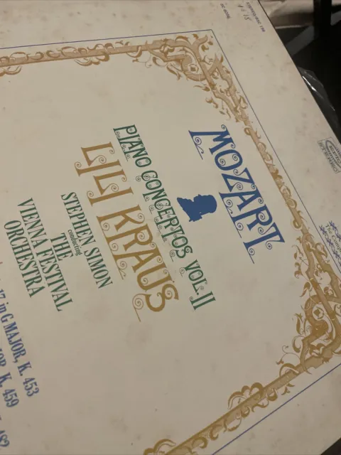 Mozart Piano Concertos Vol II Lili Kraus SC 6056 Radio Station Copy 3 LP Box Set