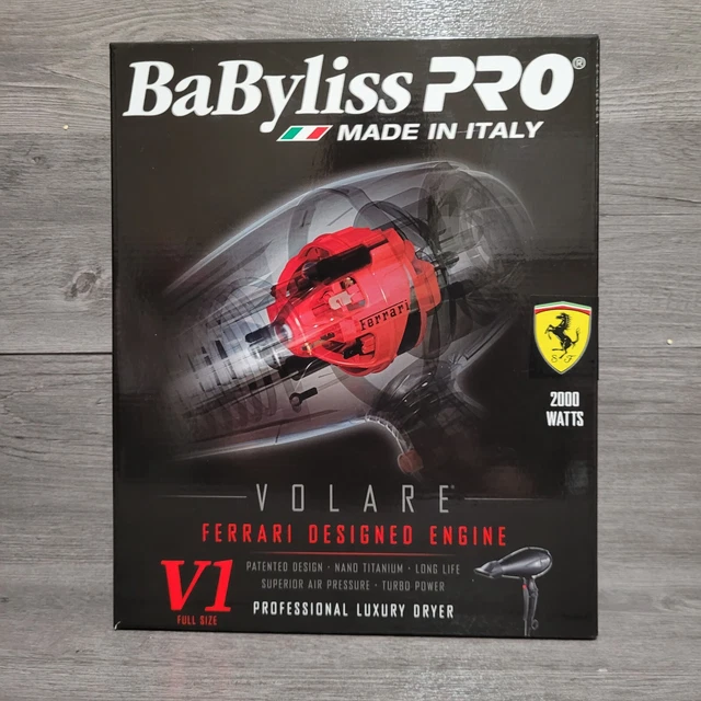 Secador de pelo Babybliss Pro V1 Volare diseño Ferrari negro profesional de lujo 2000
