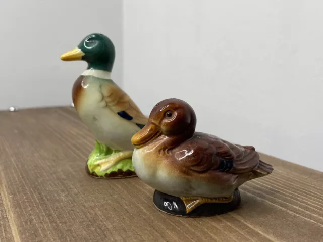 Vintage Ceramic Wild Ducks Pair Of Salt And Pepper Shakers ‘ W.Germany ‘
