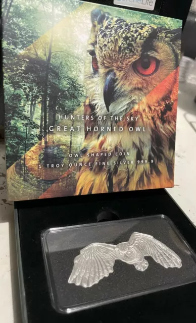 Hunters of the Sky - Great Horned Owl - 1 oz. Silver