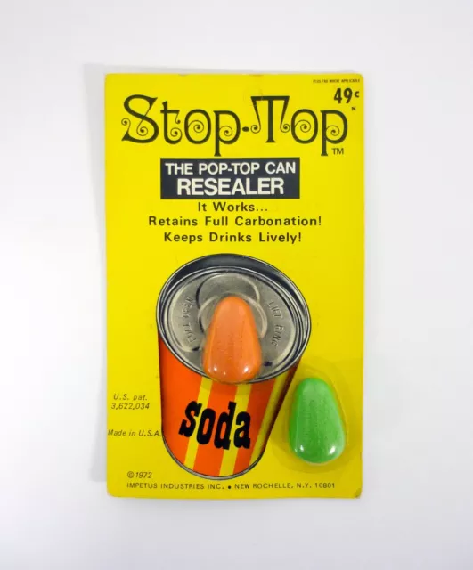 Stop-Top Pop-Top Can Resealer Antique Impetus Industries Soda Pop Top 1972